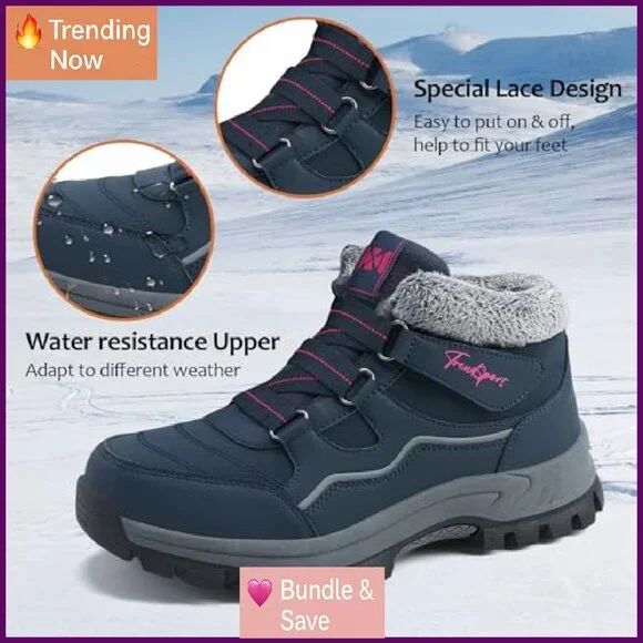 Women's Winter Snow Boots Fur Lined Ankle Booties Non-Slip Outdoor Trekking